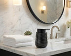 Modern Glass Marble Foam Hand Soap Dispenser,Black Soap Dispenser - Image 2