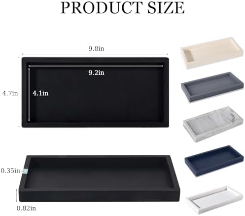 Silicone Bathroom Vanity Tray Dish Soap Holder Sink Organizer, Black - Image 6