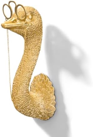 Juedawyal Gold Ostrich Animal Head Wall Decor Sculpture, Resin Animal Heads for Wall, Vintage Wall Sculpture for Men Women Living Room Hallway Staircase Home Office by Juedawyal