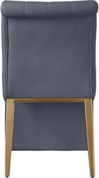 Meridian Furniture 920Grey-C Curve Collection Modern | Contemporary Velvet - Image 4