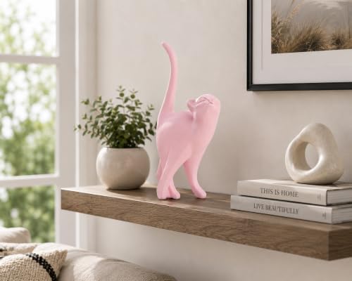 7 Inch Pink Proud Cat Statue - Image 5