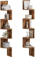 HOOBRO Corner Shelf Wall-Mounted, Set of 2 Floating Corner Shelves for Wall by HOOBRO