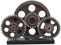 Industrial Steampunk Gear Train Figurine, Cog Wheel Statue, Resin Model, Home Bar Décor Ornament 7.7" H Copper by Rmdusk
