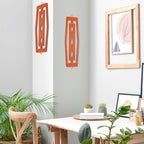 CroBlissful 2 Pcs Modern Mid Century Wall Art Wood, Orange - Image 6