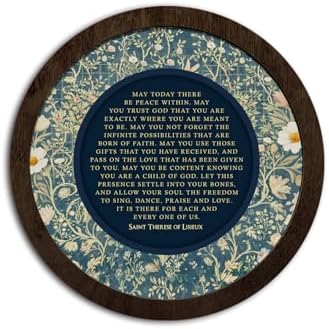 CFFJLHN Christian Bible Wall Art Decor, Bedroom Round Wooden Wall Art Wildflower Bible Religious Scripture Round Wood Hanging Wall Decor for Home Bedroom Living Room Church Prayer Room, 10x10 Inch by Unknown