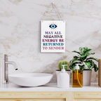 Evil Eye Decor Witchy Gifts for Witchcraft Lover, May All Negative Energy Be Returned to Sender Wall Hanging, Inspirational Wall Art for Home Office Decoration 8x10 Inches - Image 5