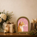 Whimsical Cat Bubble Gum Pink Wall Art Sign Funky Table Decor - Image 7