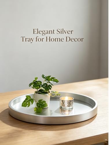 Hanobe Round Decorative Tray for Coffee Table Decor, Modern Matte Finish - Image 4