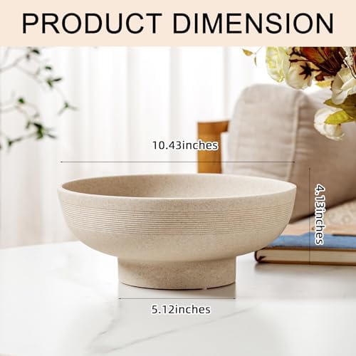 Large Decorative Fruit Bowl,10.43" Modern Snack Candy Bowl Beige - Image 3