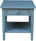 IC INTERNATIONAL CONCEPTS Spencer Blue Wood End Table - Image 4