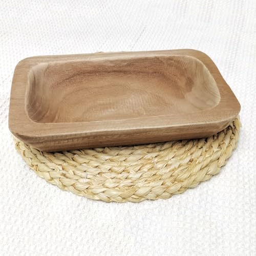 Wooden Dough Bowl Decor, Vintage Wooden Bowl Hand Carved Home Decor for Dining Table Center, Living Room, Kitchen Decor. (10inch brown) - Image 6