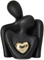 Ceramic Couple Statue - Modern Shelf Decor Knick Knacks for Shelves, Valentine's Day Wedding Gifts, Home Decor for Living Room, Bedroom, Bookshelf & TV Stand - Small Figurines(Black) by GJFASGF