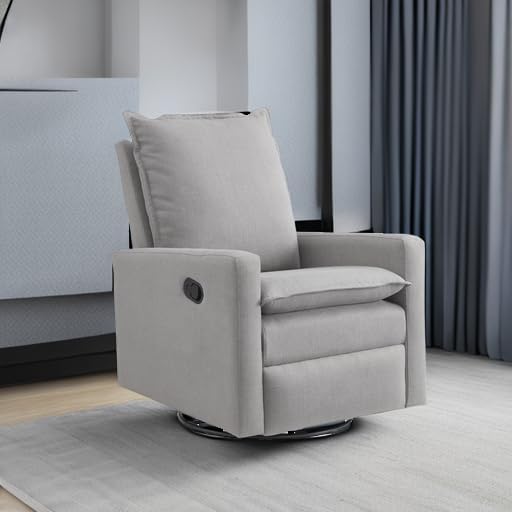 Oxford Baby Uptown Upholstered Swivel Glider and Recliner Nursery Chair - Image 7