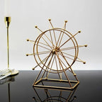 Ferris Wheel Bookshelf Decor Gold Modern Gift - Shelf Decor Accents Ornament - House Decorations Living Room - Fireplace or Desk Decor - Entryway Decor. (Art Deco) - Image 6