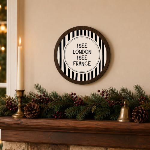 Funny Bathroom Wall Art Decor,I See London I See France Neutral - Image 3