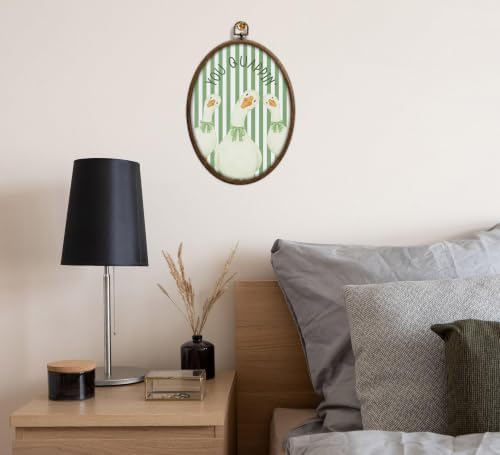 You Quappin' Funny Duck Wall Art, Green Stripe Oval Wall Decor, Waterproof - Image 6