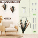 Jexine 2 Pcs Hanging Artificial Planters Wall Decor, White, Pampas - Image 2