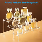 HENABLE 2PCS Large Acrylic Display Risers, Perfume Stand Organizer, Clear Acrylic Shelf Risers for Display Stands for Food, Tabletop Use, Amiibo Funko POP Figure, 3 Tier Clear Cupcake Stand Risers - Image 3