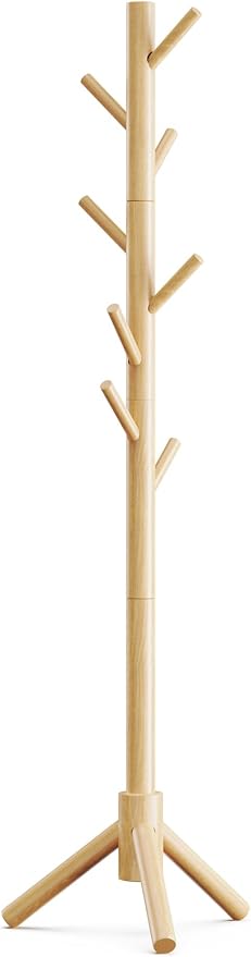 Pipishell Coat Rack Sturdy Wooden Coat Rack Stand, Adjustable Coat Tree - Image 8