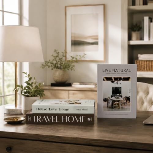 3 PCS Faux Decorative Books for Home Decor-Coffee Table Books Decor-Aesthetic Fake/Faux Books for Decoration,libros Decoration for Coffee Table, Shelf Accessories (Travel House Live Natural) - Image 7