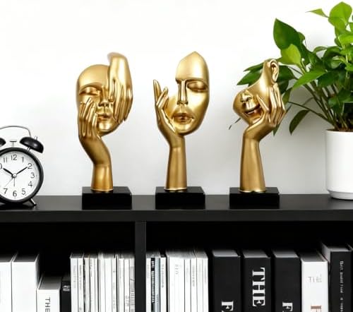 3 Pcs Thinker Statue,Modern Home Sculptures,Figurine for Bookshelf - Image 4