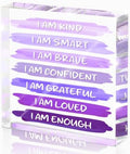 I Am Kind Acrylic Plaque 4x4in, Purple Accessories Motivational Desk Decor by Unknown