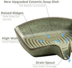 Zoeeker Self Draining Soap Dish, Ceramic Bar Soap Holder with Drainage - Image 4