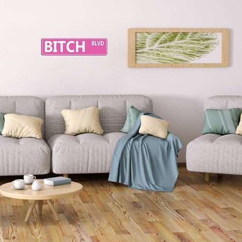 Retro Pink Tin Metal Sign - 'BITCH BLVD' - Bold Statement Decor for Home, Bar, or Dorm - 16x4 Inches - Unique Gift Idea for Friends(B71) - Image 4