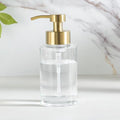 Enra Foaming Soap Dispenser, Clear Thick Glass Bottle Gold Pump Bathroom by Enra