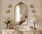 AMOIENSIS 4.75 Inch Gold Swallow Bird Wall Sculpture Set of 4 - Image 6