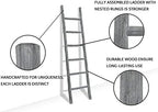 FUIN Blanket Ladder, 6ft Rustic Solid Wood Decorative Ladder, Light Grey - Image 3