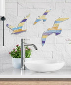 Putuo Decor 3pcs Wood Seagull Wall Decor Beach Wall Hanging Coastal Theme Wall Art Nautical Wall Sculpture Sea Birds Lake House Ocean Decor Vintage Ornaments for Home Bathroom - Image 6