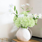 Coferset 3pcs Lifelike Real Touch Hydrangea Artificial Flowers,Light Green - Image 3