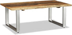 Multicolor Solid Reclaimed Wood Coffee Table, Industrial Wrought Iron Frame - Image 5
