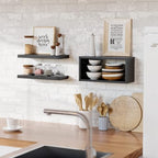 RICHER HOUSE 3-Set Black Floating Wall Shelves, Bathroom Shelf Over Toilet - Image 6