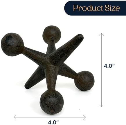 Vintage Cast Iron Jack Sculpture Set of 2 - Industrial Retro Office Decor Statues - Masculine Shelf Accents - Rustic Table Art Sculptures & Eccentric Home Figurines - Image 4