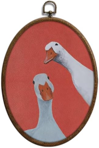 Whimsical Goose Art for Bathroom, Cottage Core Oval Wall Decor, Waterproof by Unknown