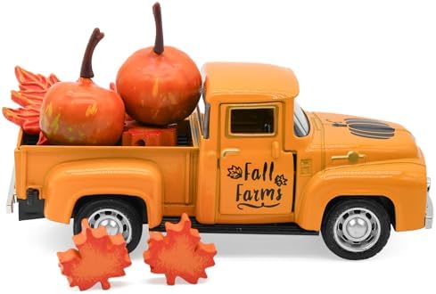 Thanksgiving Truck Decor, Fall Pumpkin Metal Truck Decorations - Image 6