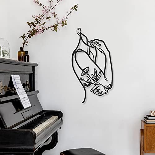Photect 3 Pcs Metal Wall Art Minimalist Woman Line Decor, Stylish, Black - Image 4