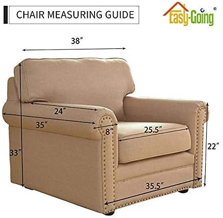 Easy-Going Reversible Couch Cover, Small Chair, Coffee/Ivory | Machine Washable - Image 8