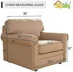 Easy-Going Reversible Couch Cover, Small Chair, Coffee/Ivory | Machine Washable - Image 8