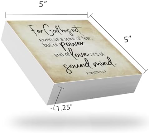 Inspirational Bible Verse For God Has Not Given Us A Spirit Of Fear Wooden Box Sign 2 Timothy 1:7 Rustic Scripture Wood Block Plaque Box Sign for Home Office Shelf Table Decoration, Christian Gifts - Image 7