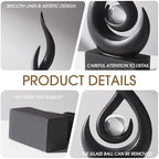 FJS Black Abstract Flame Sculpture for Living Room Coffee Table Decor - Image 4