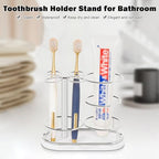 Toothbrush Holder Stand for Bathroom, Metal Toothbrush Organizer with Marble Base, Toothbrush Storage Collection for Family, Suitable for Home Hotel Countertop Vanity (Medium, Chrome Finish) - Image 5