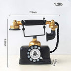 HoneyCare Retro Decorative Telephone Model, Vintage Antique Style Resin Rotary Phone Ornament for Home Office Decor, Steampunk & Victorian Style Statues, Photography Props, Housewarming Gift - Image 6