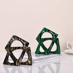 Modern Geometric Sculpture Emerald Green Knot Statue Decor, Home Bookcase Centerpiece Jax Decorative, Tabletop Sculpture and Figurines for Home Decor Accent, Cube Decorative - Image 7
