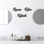 3 Pieces Bathroom Decor Black Bathroom Wall Art Relax Renew Refresh - Image 5
