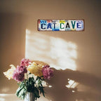 Cat Decor For Cats Lovers Funny Vintage Cat Cave Metal Tin Street Sign Room Decor Wall Art 4x16 Inch - Image 3