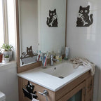 Lucky Merit Black Cat Halloween Bathroom Decor, 3 Pcs Wooden Cat Wall Art - Image 5