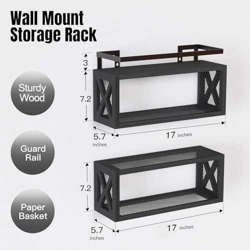 RICHER HOUSE Floating Shelves Bathroom, Wall Mounted Shelf Over Toilet - Image 2